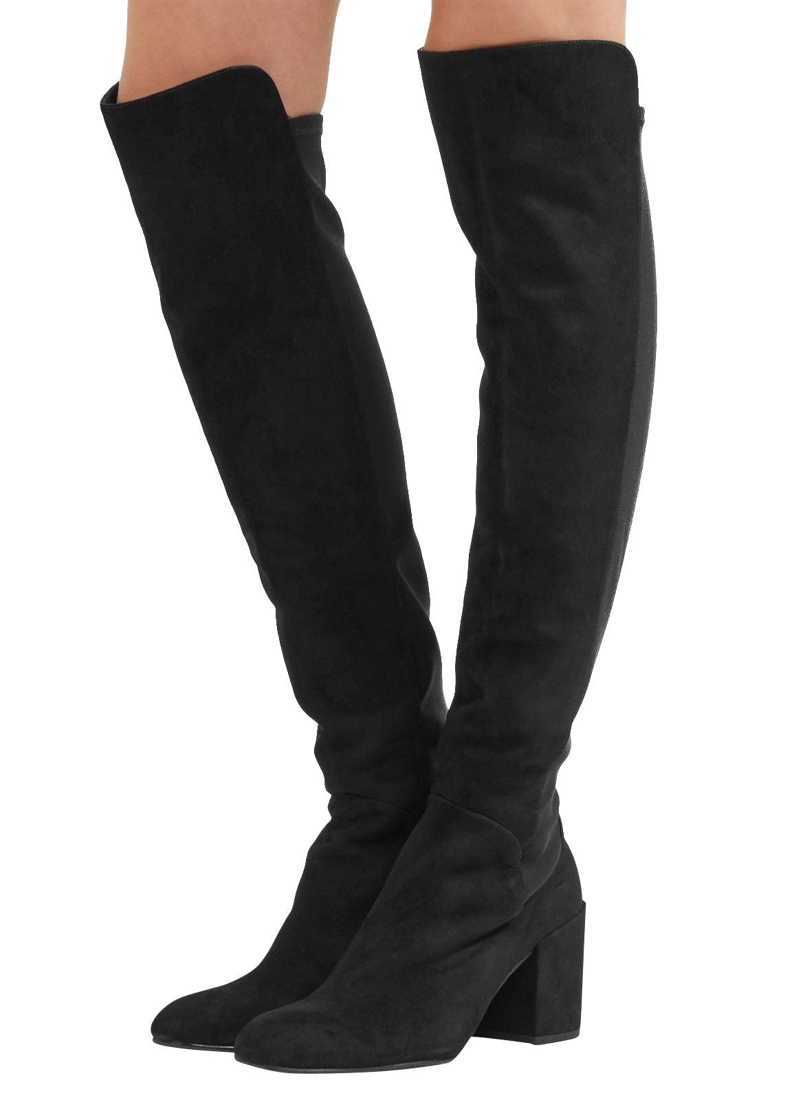 Stuart Weitzman Halftime Stretch-crepe Suede Over-the-knee Boot in ...