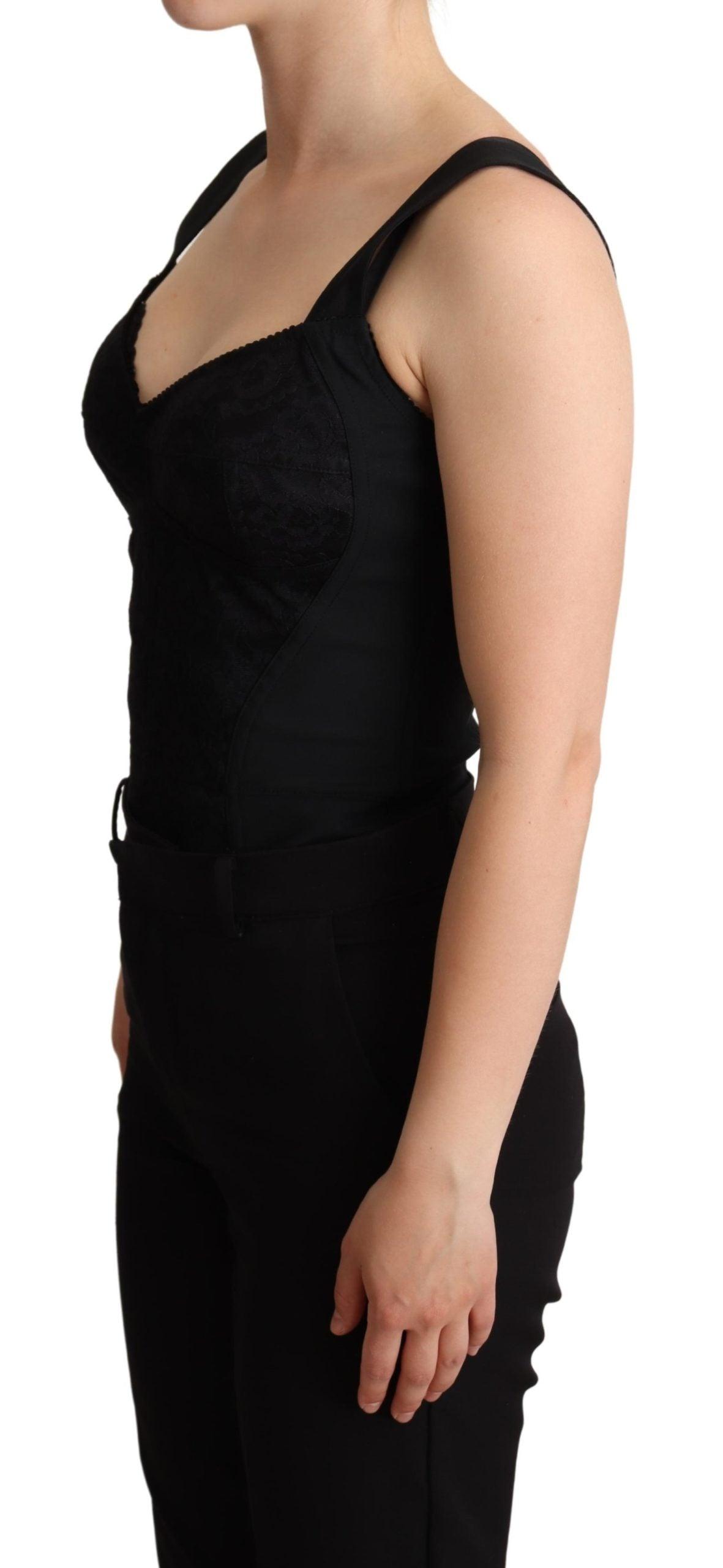 Dolce & Gabbana Black Floral Lace Bodysuit Hot Pants Dress Womens Clothing Lingerie Bodysuits Save 16% 