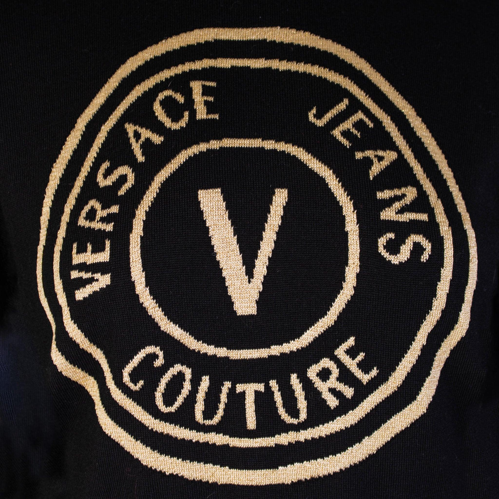Versace Couture Black Wool Gold Jumper | Lyst