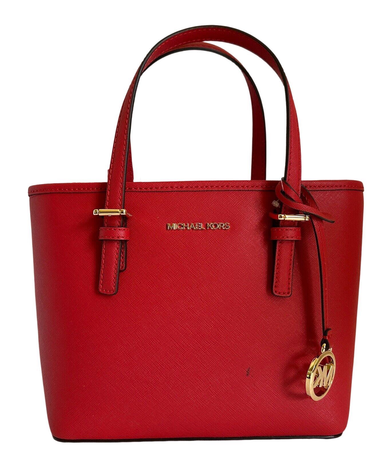 Michael Kors Jet Set Travel Leather Carryall Tote Bag in Red Lyst