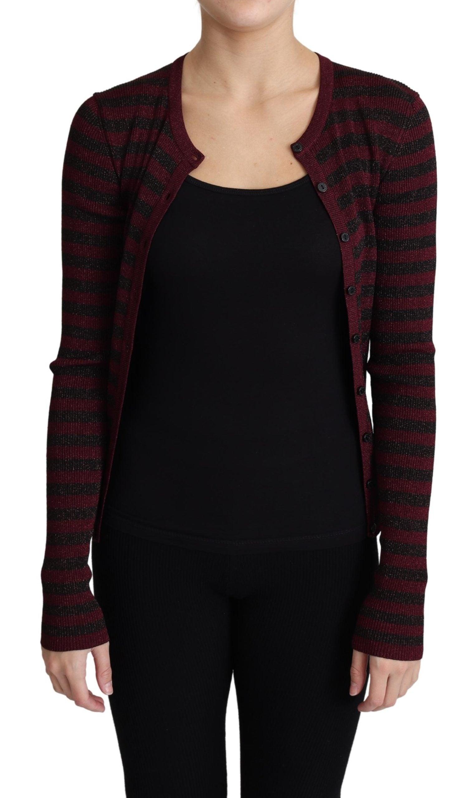 Dolce & Gabbana Synthetic Red Striped Viscose Cardigan Sweater in Black -  Save 28% | Lyst