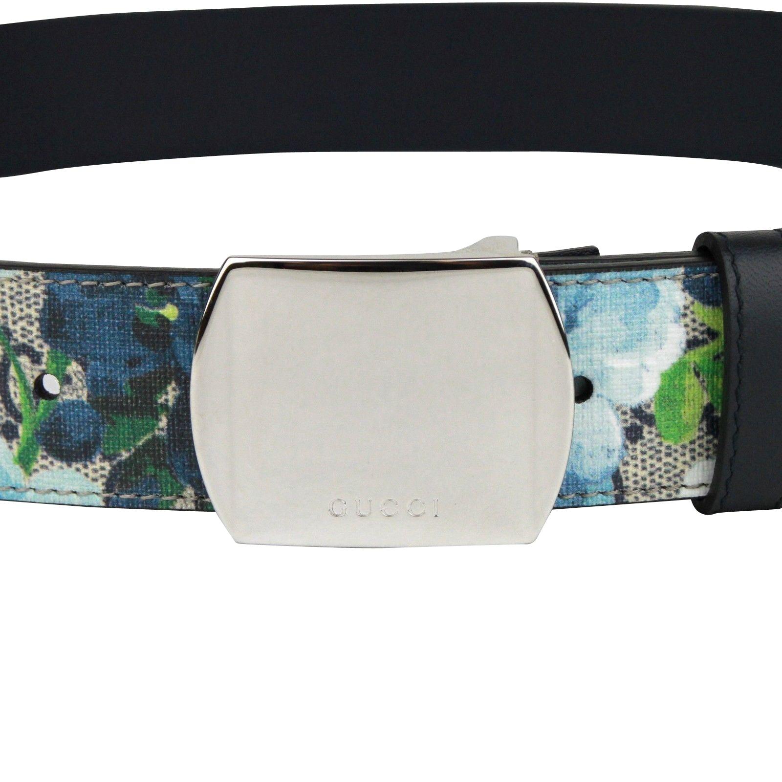 gucci floral belt blue