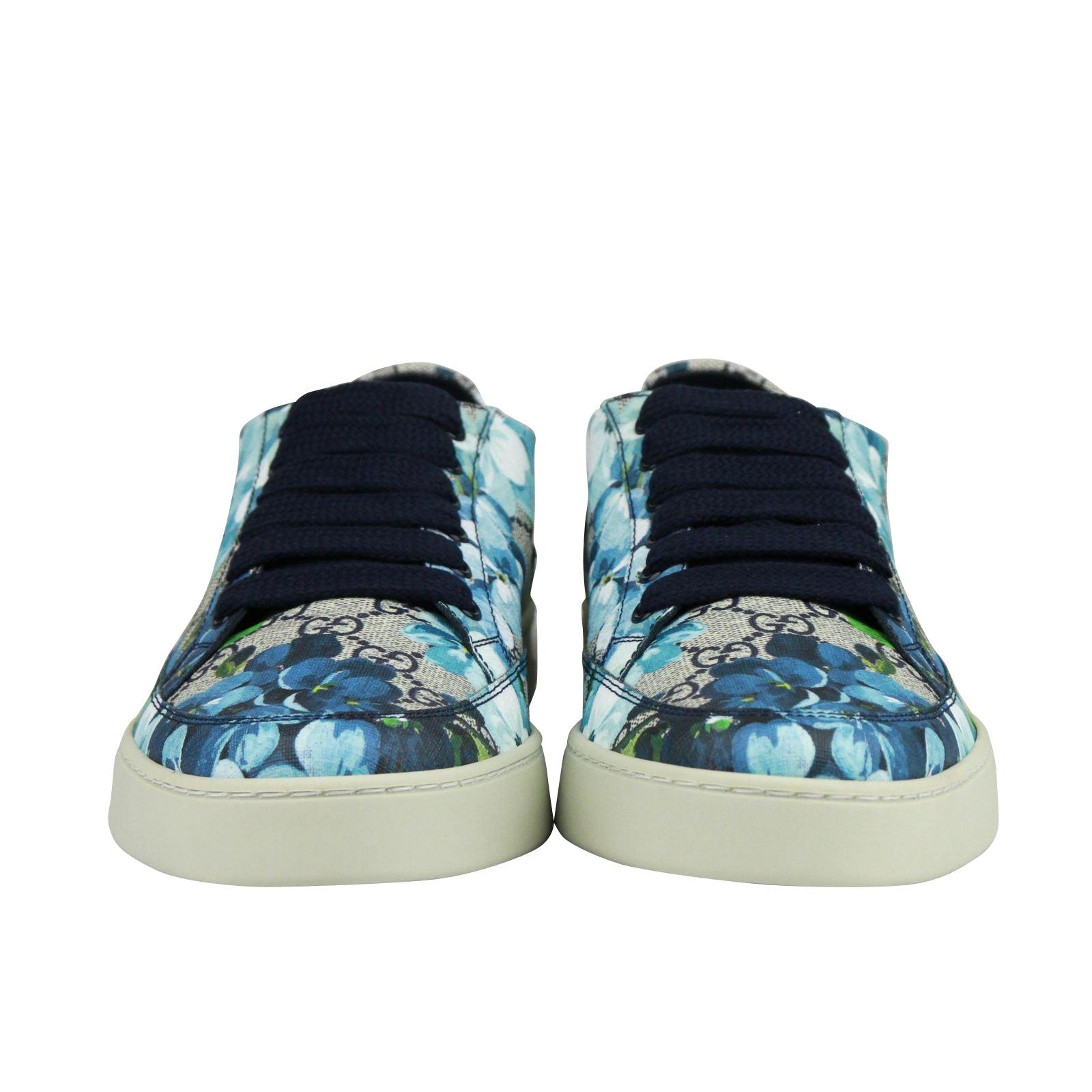 gucci shoes blue flowers