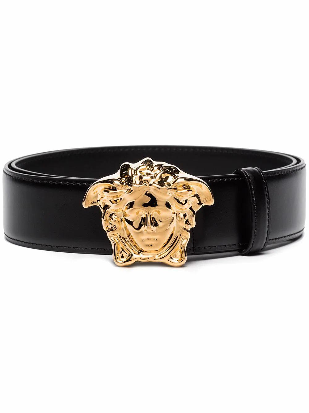 Versace Leather Belts Black for Men 