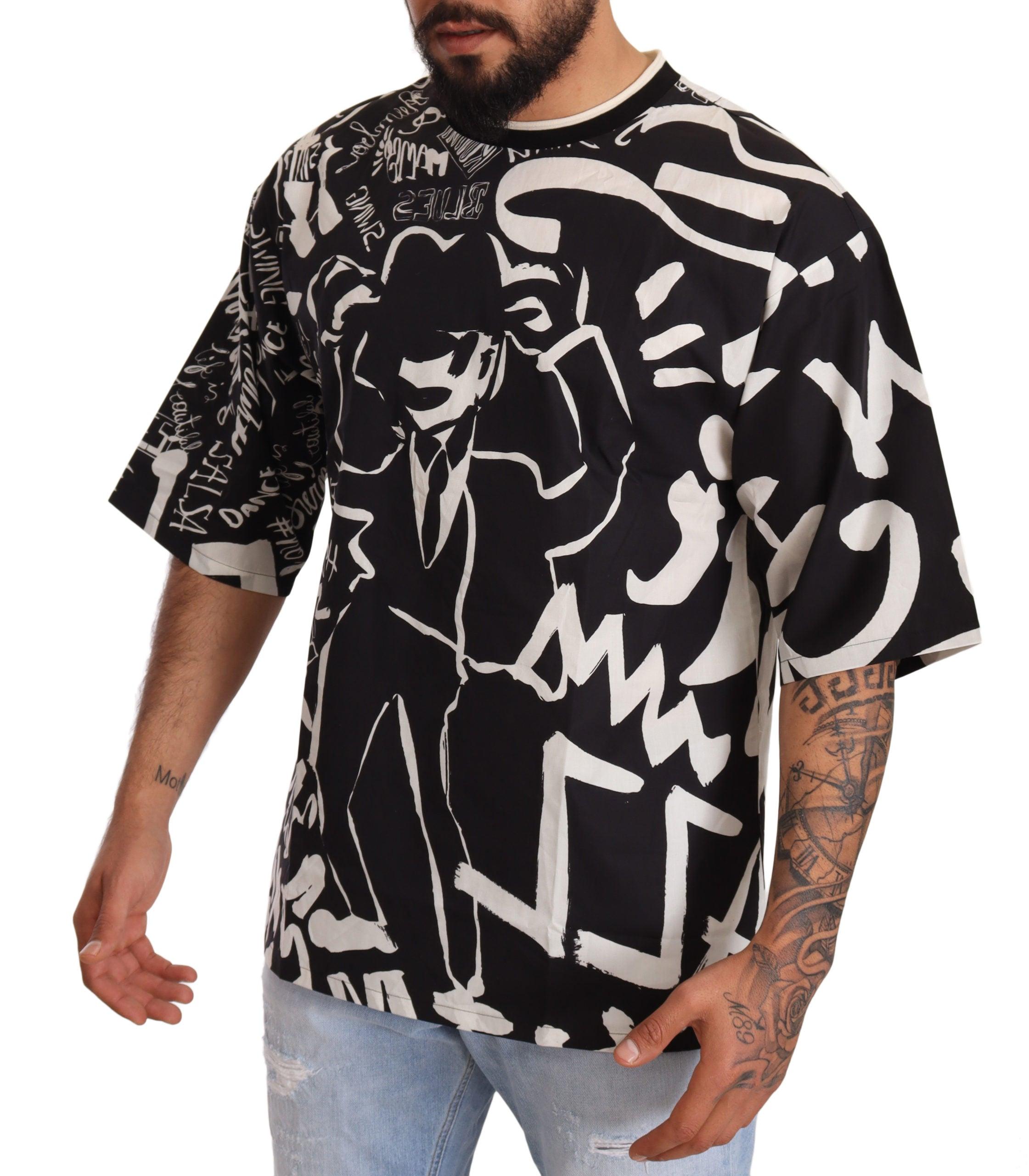 & Gabbana Black Jazz Print Cotton T-shirt for Men | Lyst