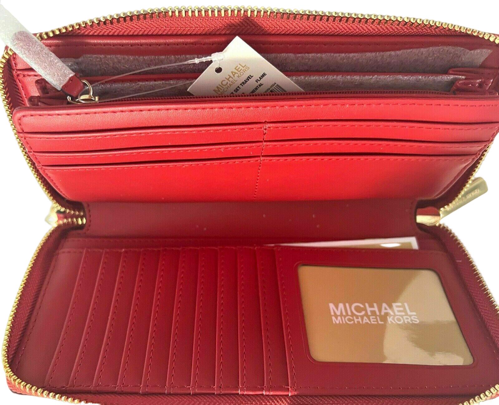 Michael Kors Jet Set Large Continental Travel Clutch Wristlet Wallet