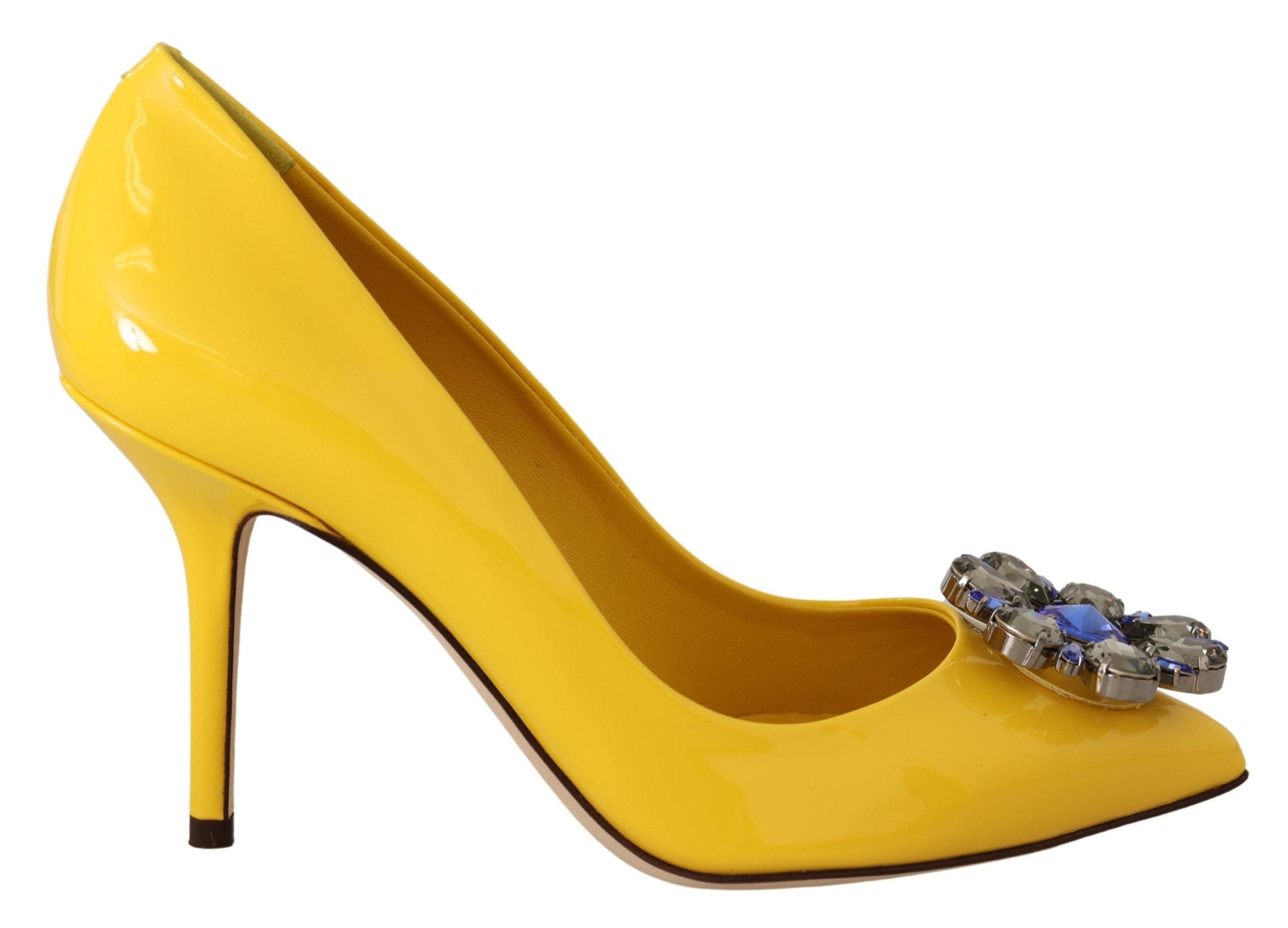 yellow patent pumps
