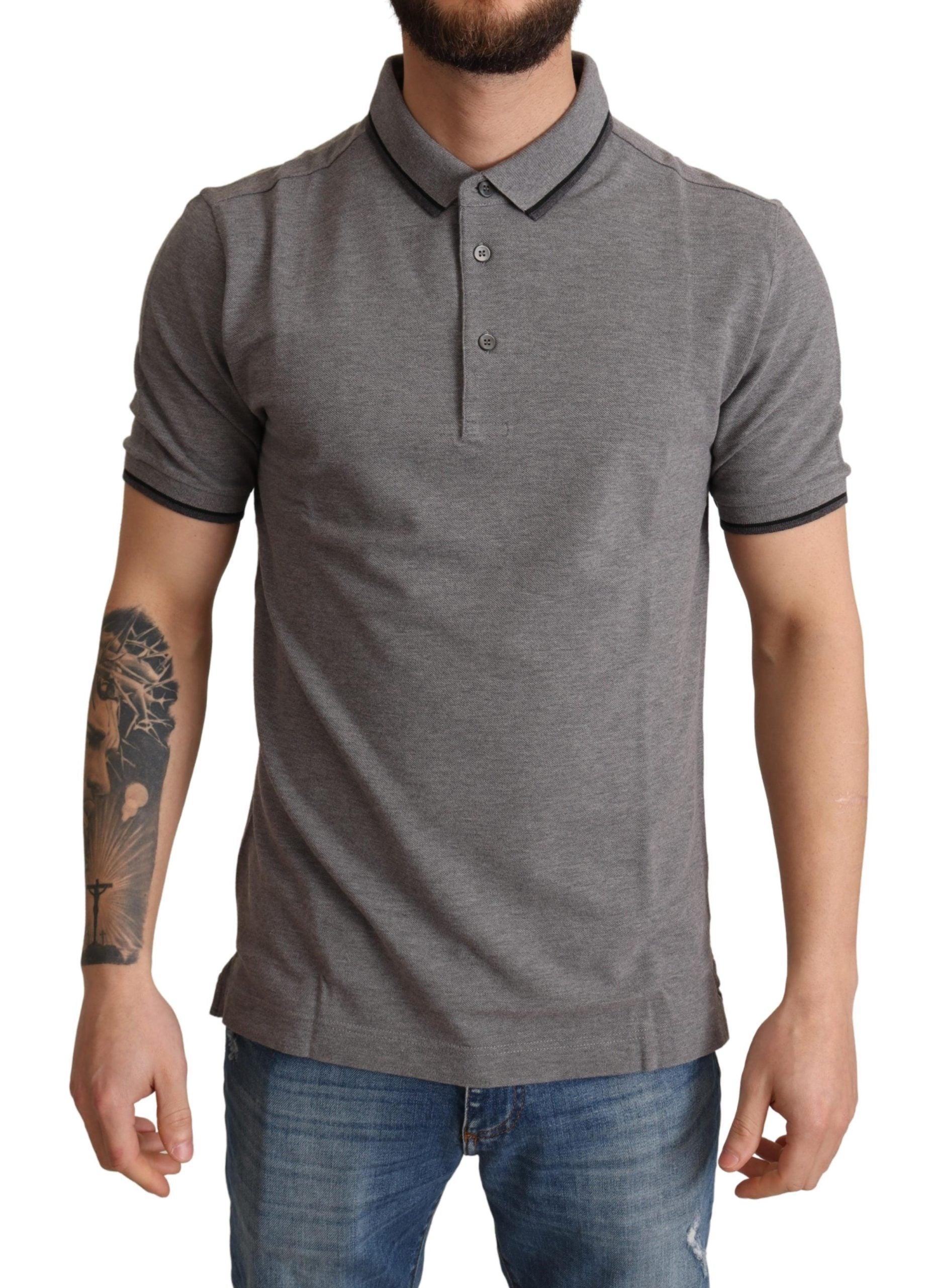 Dolce & Gabbana Dolce Gabbana Cotton Short Sleeve Polo T-shirt in Gray for  Men | Lyst