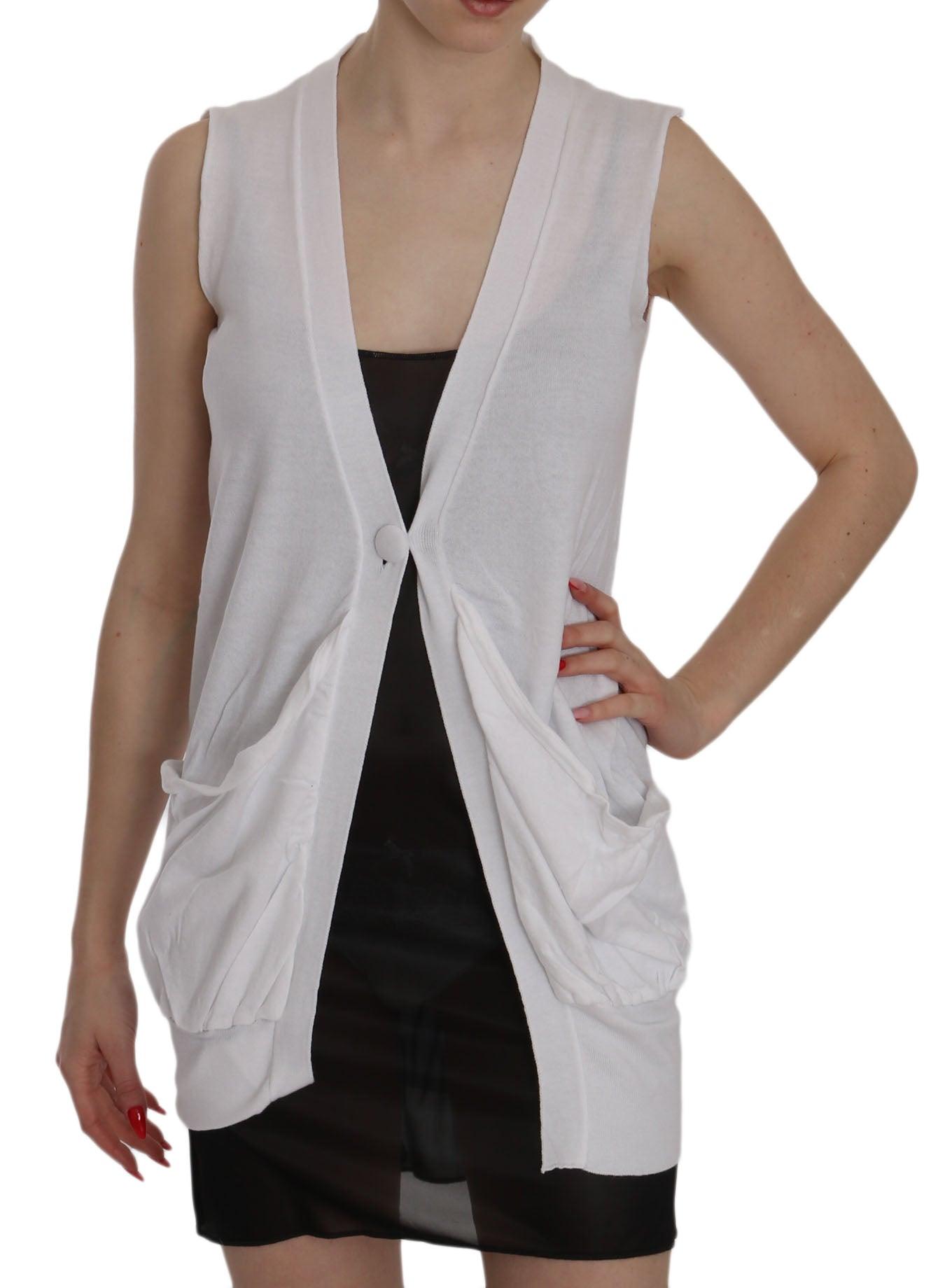 Cotton Sleeveless Cardigan Top Vest in 