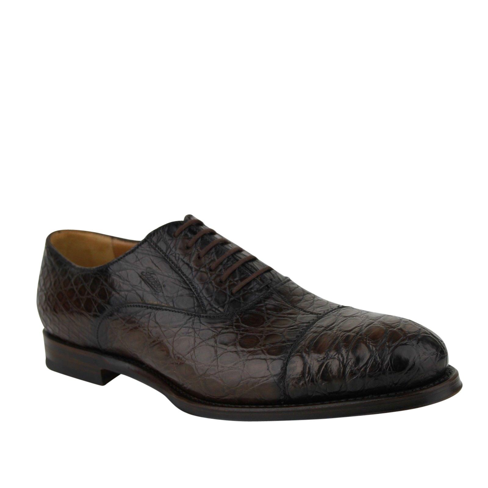 Gucci Oxford Crocodile Leather Lace Up 