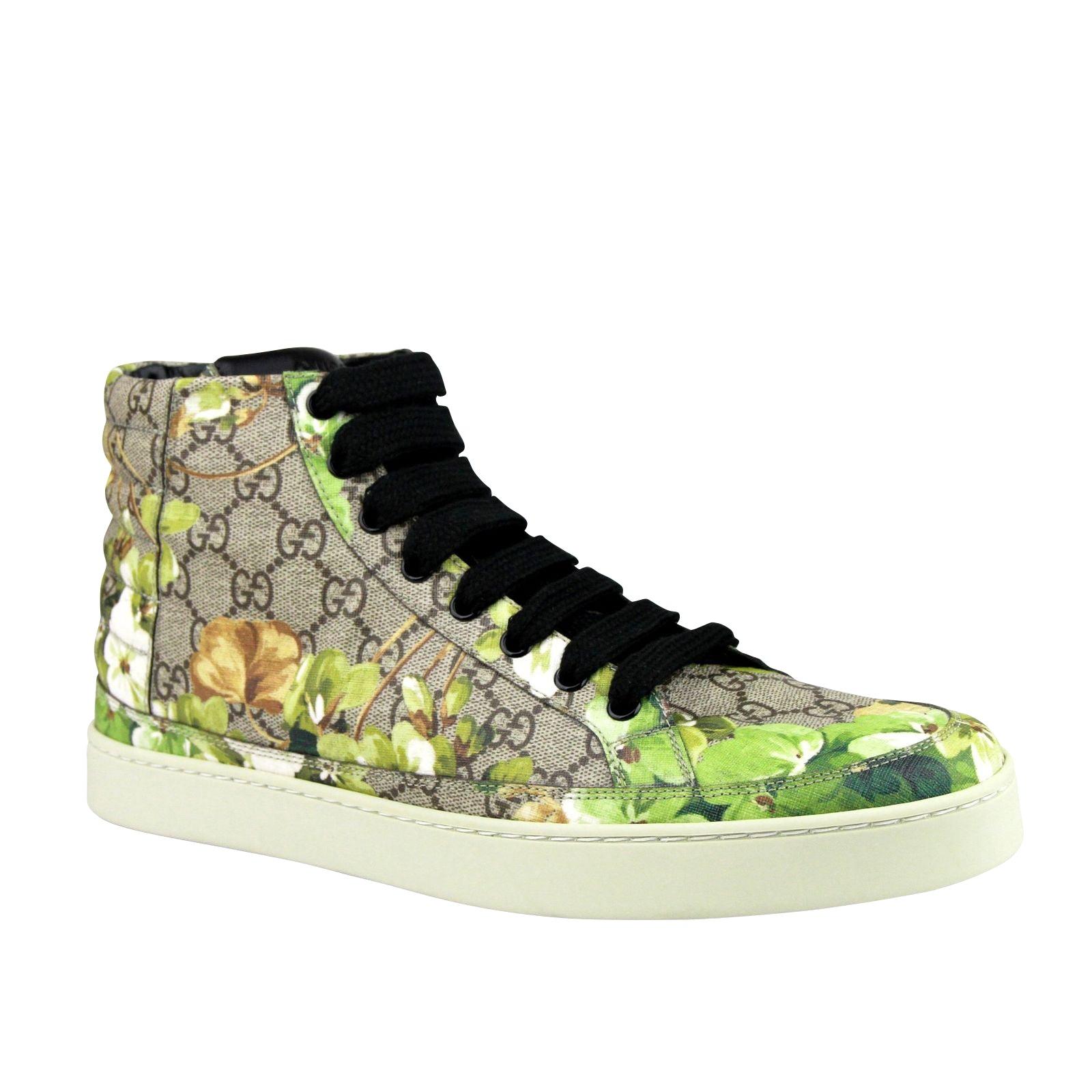 Gucci Bloom Print Supreme gg Canvas Hi Top Sneakers Shoes 407342 8960 in  Green for Men - Save 18% | Lyst