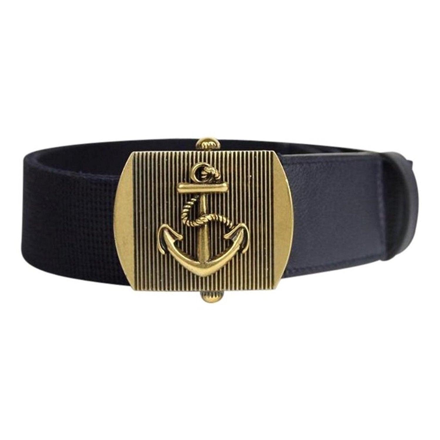 Gucci Fabric Brass Anchor Buckle Belt in Blue for Men | Lyst