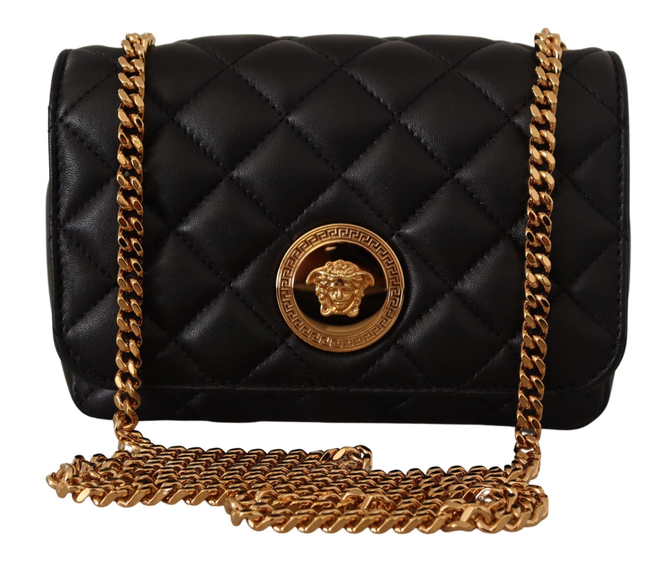 Versace Nappa Leather Medusa Shoulder Bag in Black Lyst