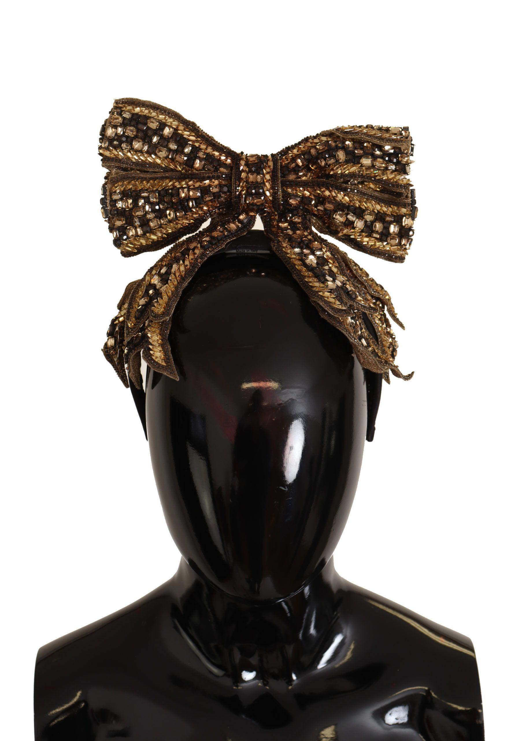 Dolce & Gabbana Crystal Beaded Sequined Silk Bow Headband  display picture 3