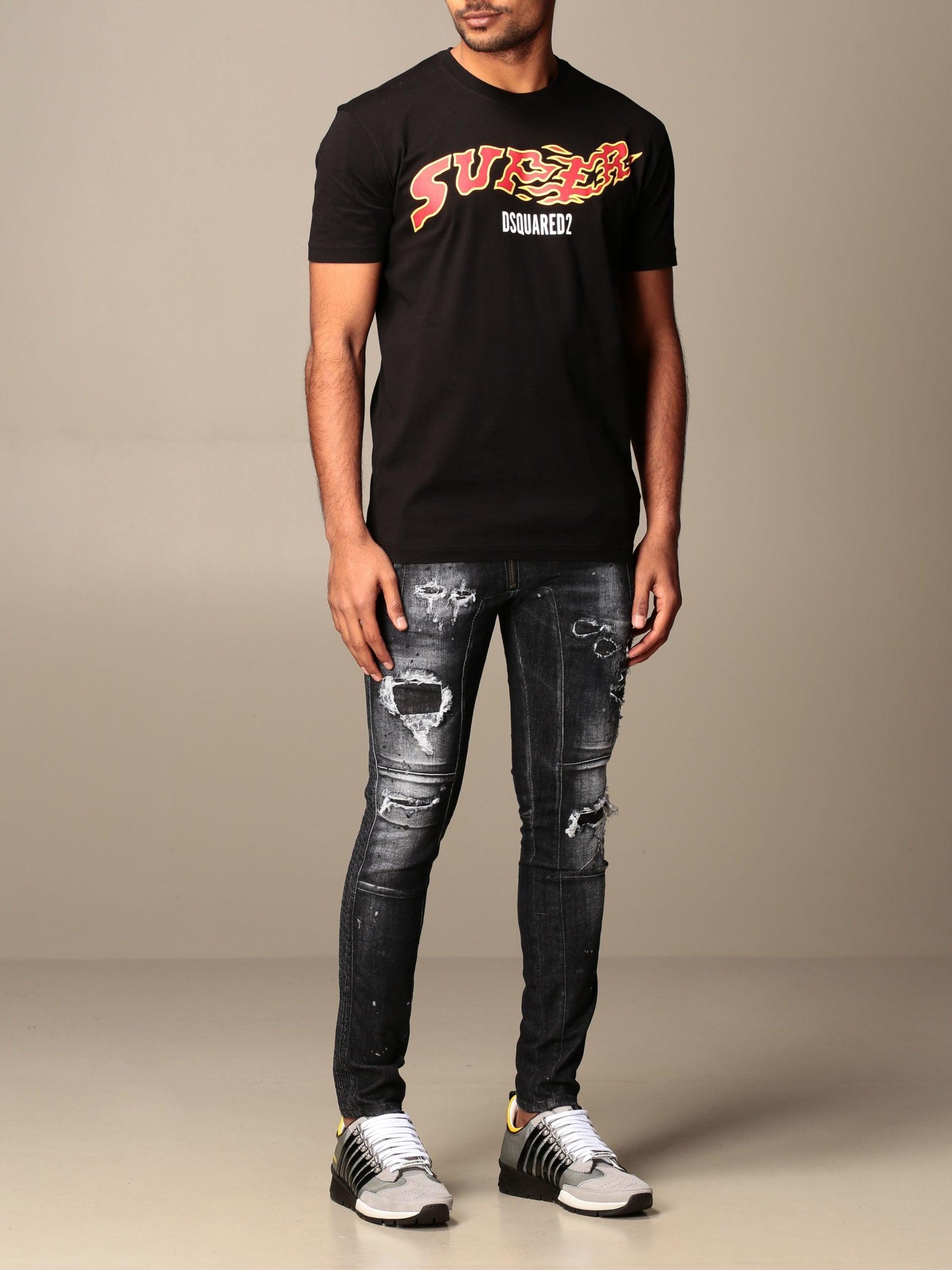 DSquared² Cotton Flame Surfer T-shirt in Black for Men - Save 41% | Lyst