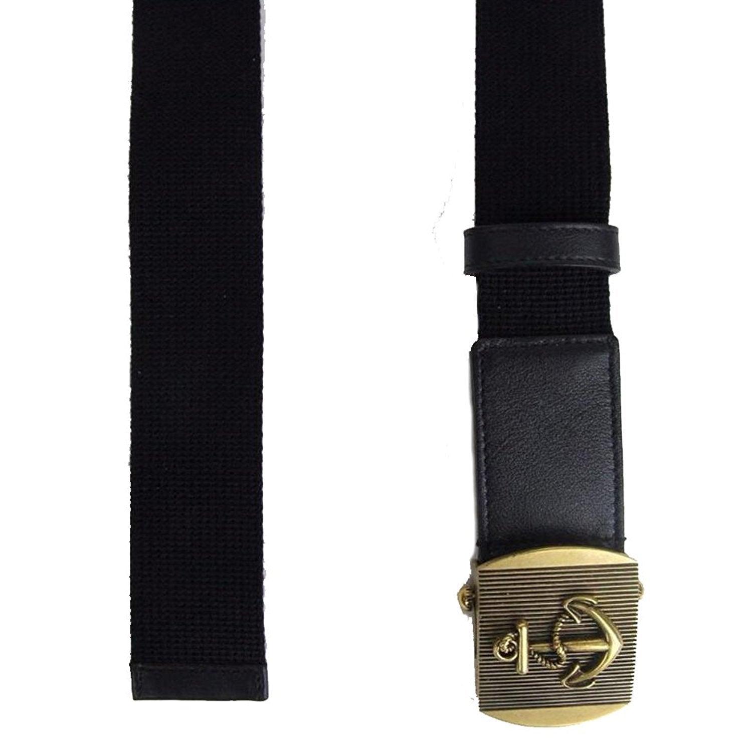 Gucci Fabric Brass Anchor Buckle Belt in Blue for Men | Lyst