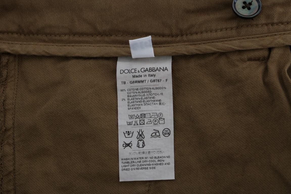W34 IT48 NEW $400 DOLCE & GABBANA Shorts Brown Cotton Stretch Above Knees s 