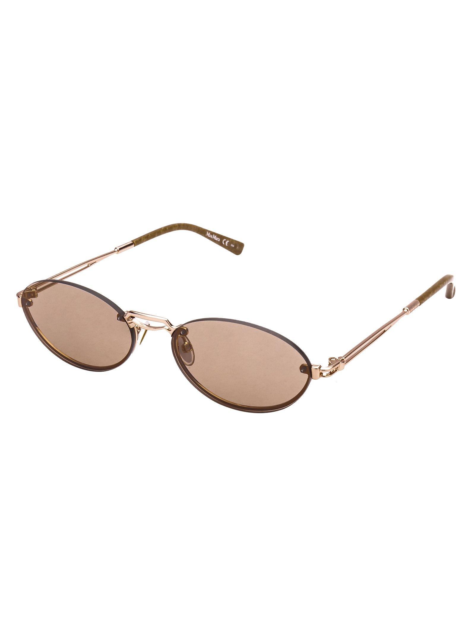 Max Mara Bridge Ii Oval Shaped Sunglasses in Brown | Lyst