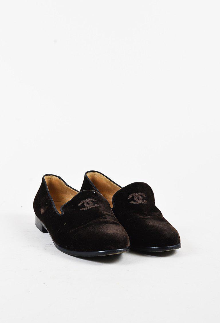 chanel velvet loafers