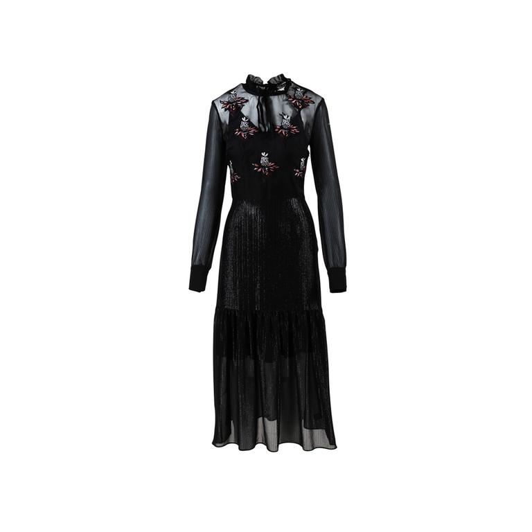 black polar neck dress