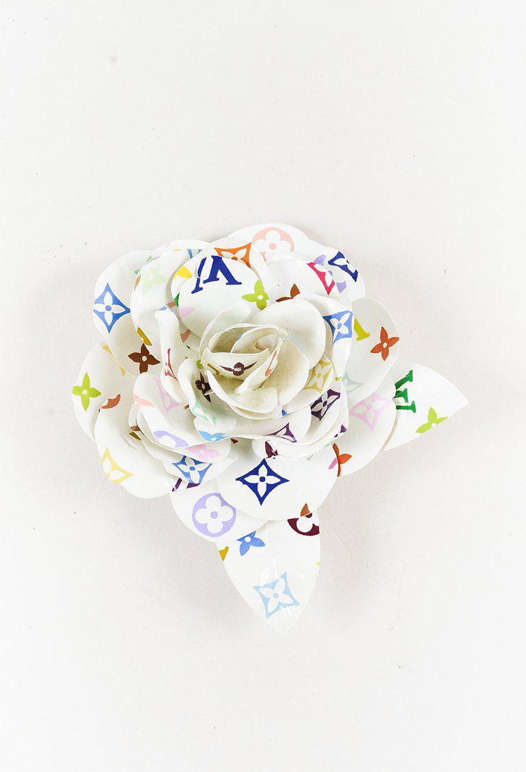 Louis Vuitton X Takashi Murakami White Monogram Multicolore Flower Brooch - Lyst