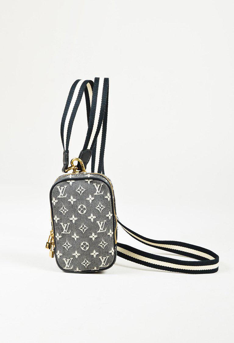 Louis Vuitton Black & White Mini Lin Monogram Canvas & Leather Camera Bag - Lyst