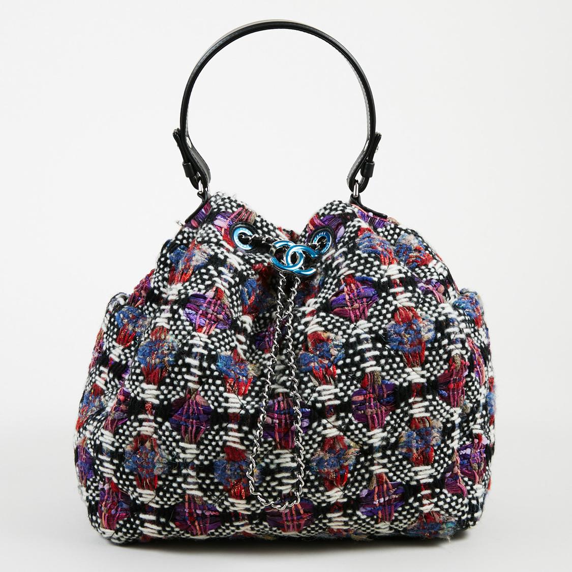 tweed bucket bag