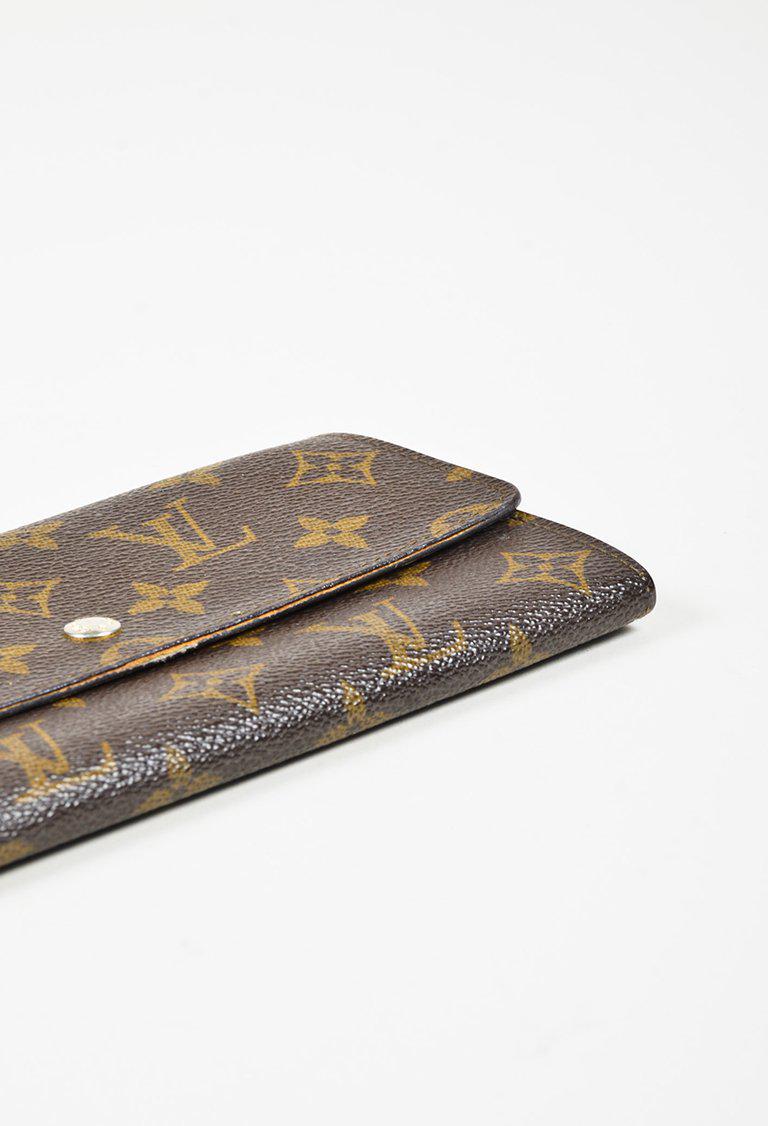 Louis Vuitton Vintage Brown Monogram Canvas Leather &quot;portefeuille Sarah&quot; Wallet - Lyst