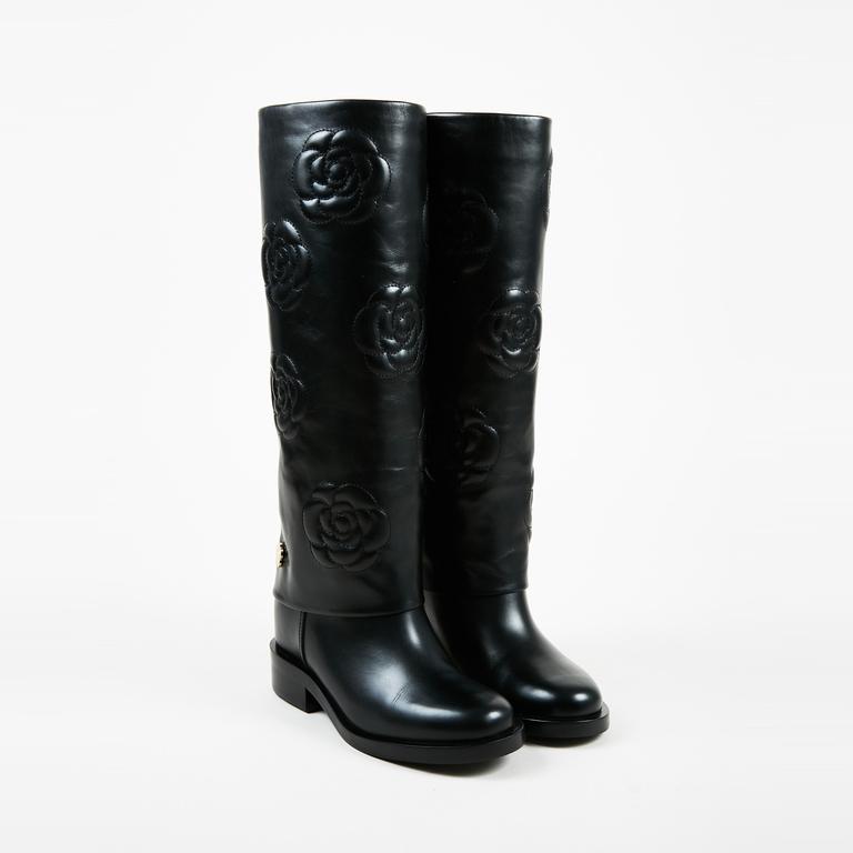 chanel camellia boots