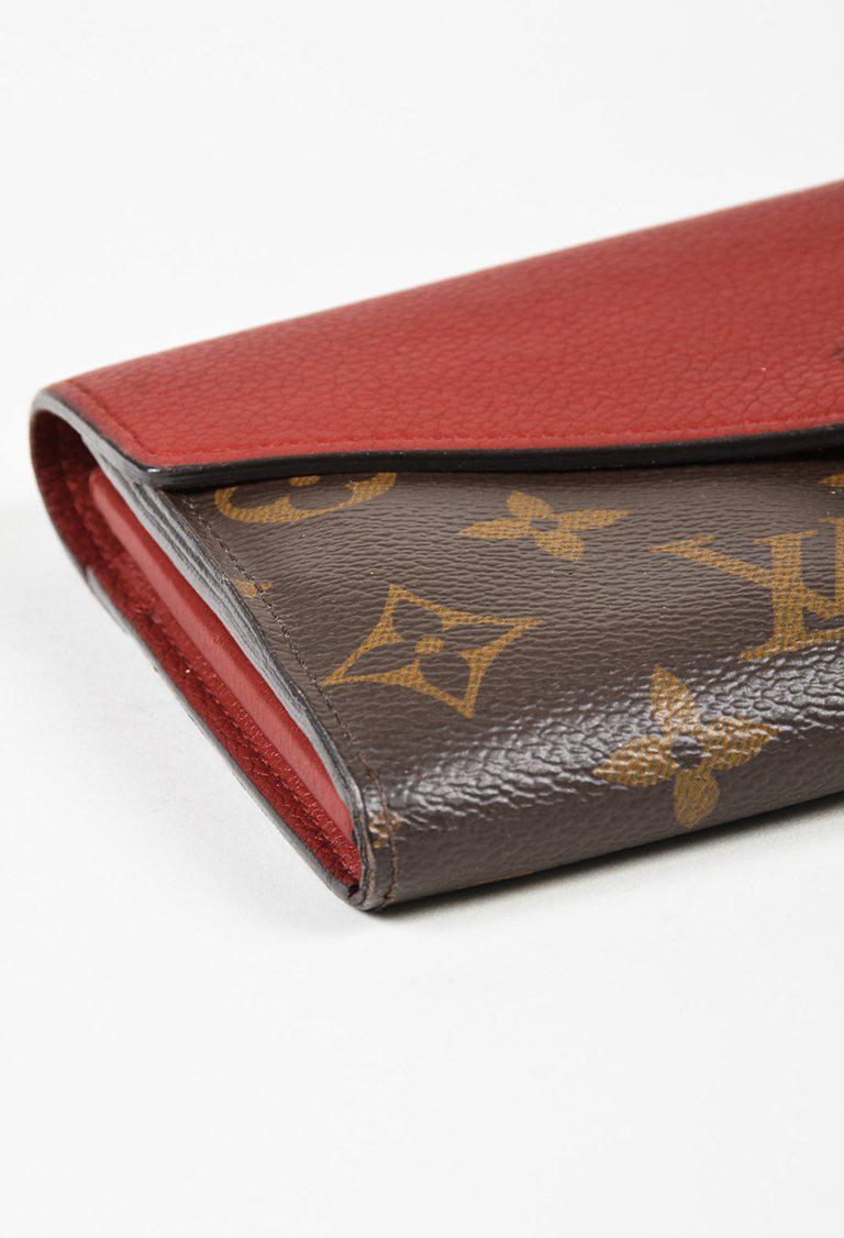Louis Vuitton Brown Monogram Coated Canvas & Cherry Leather &quot;pallas&quot; Wallet - Lyst