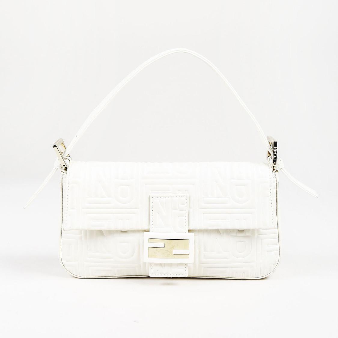 fendi white baguette