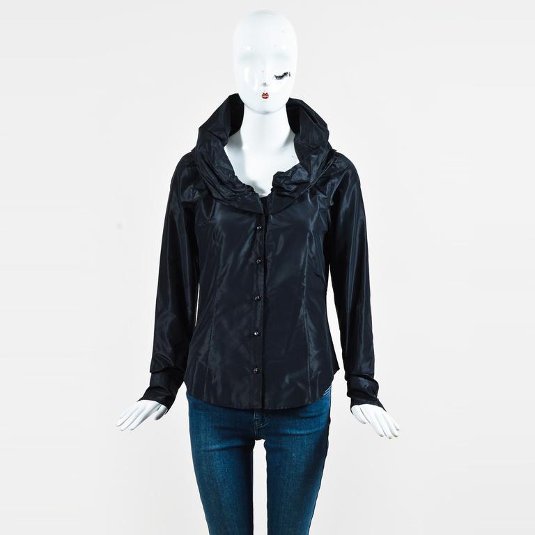 Etro Black Silk Pleated Collar Jacket - Lyst