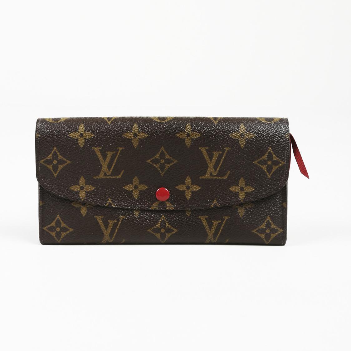 Louis Vuitton &quot;emilie&quot; Monogram Coated Canvas Wallet in Red/Brown (Brown) - Lyst