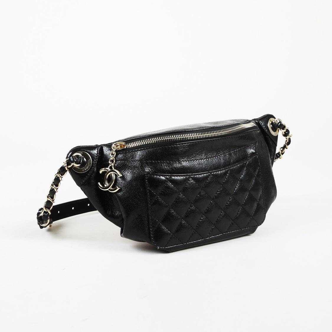 black chanel waist bag