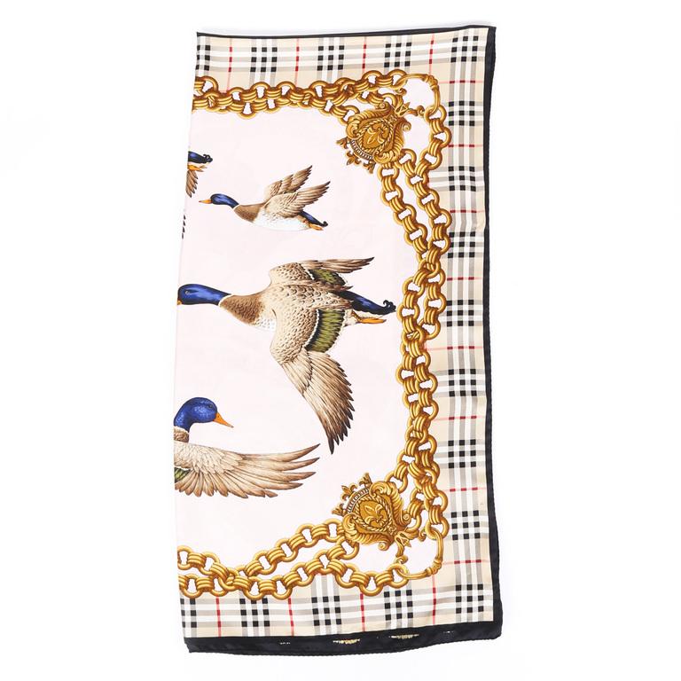 Burberry Silk Archive Collection Checked Duck Scarf in Metallic Lyst
