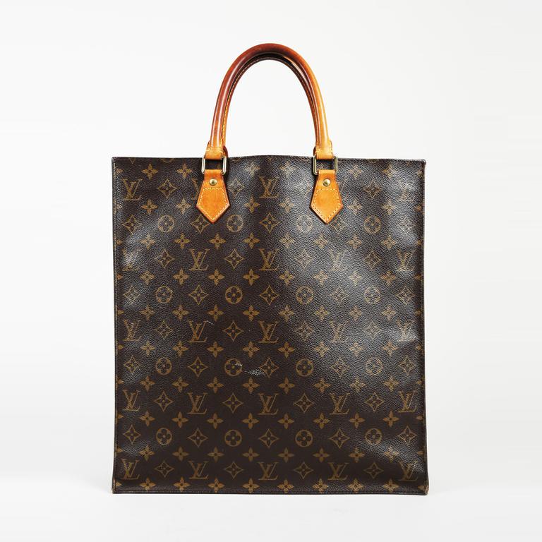 Louis Vuitton Vintage Monogram Coated Canvas &quot;sac Plat&quot; Tote Bag in Brown - Lyst