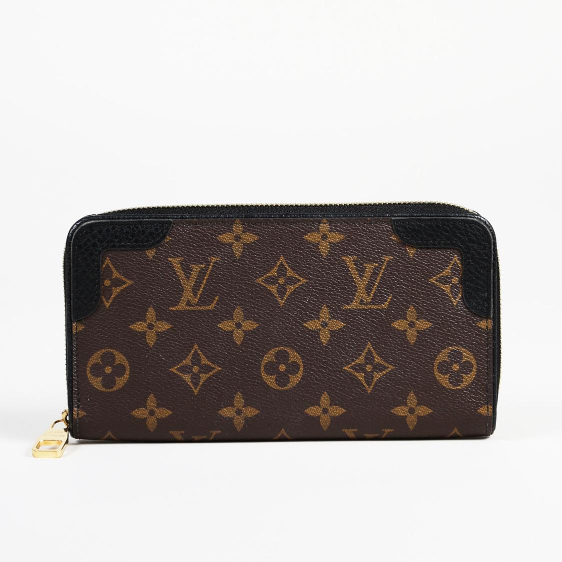 Louis Vuitton Monogram Coated Canvas &quot;zippy Retiro&quot; Wallet in Black/Brown (Brown) - Lyst