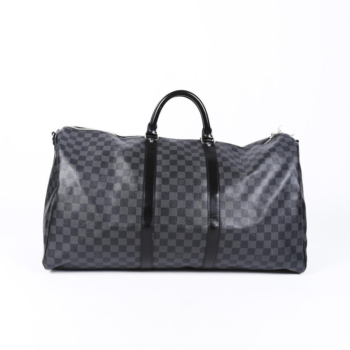 Louis Vuitton Canvas Keepall Bandouliere 55 Damier Graphite Travel Bag in Black/Gray (Black) - Lyst