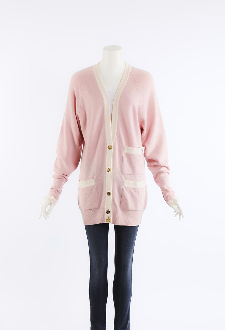 pink chanel cardigan