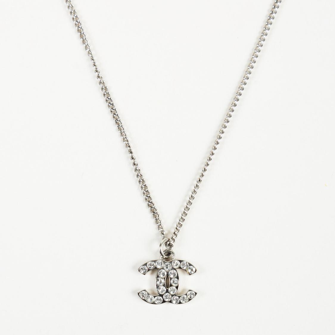 Chanel Cc Crystal Pendant Necklace in 