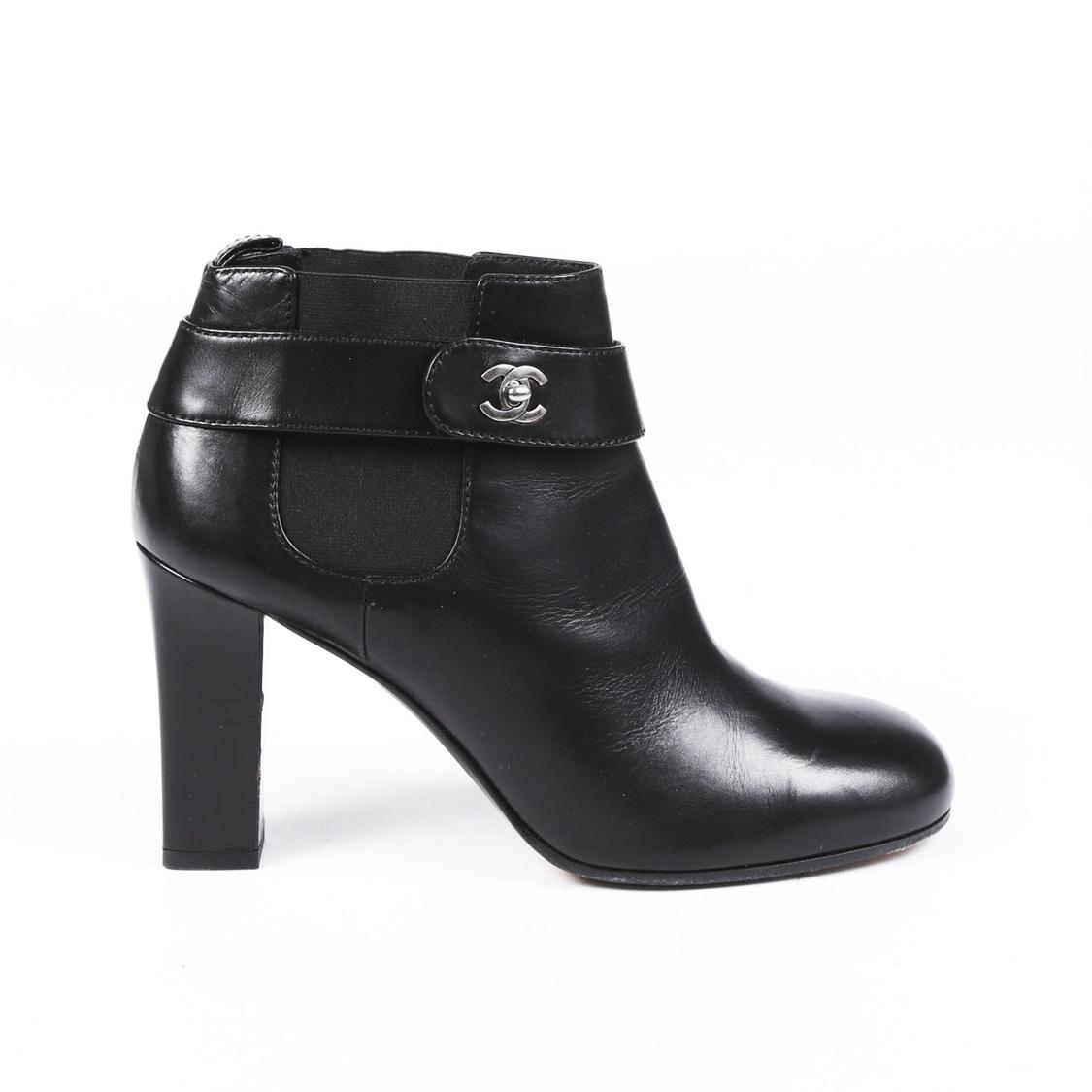 chanel turnlock booties