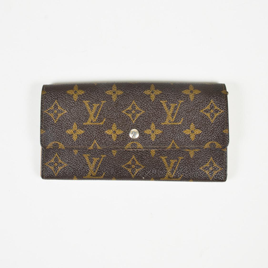 Louis Vuitton Vintage Brown Monogram Canvas Leather &quot;portefeuille Sarah&quot; Wallet - Lyst