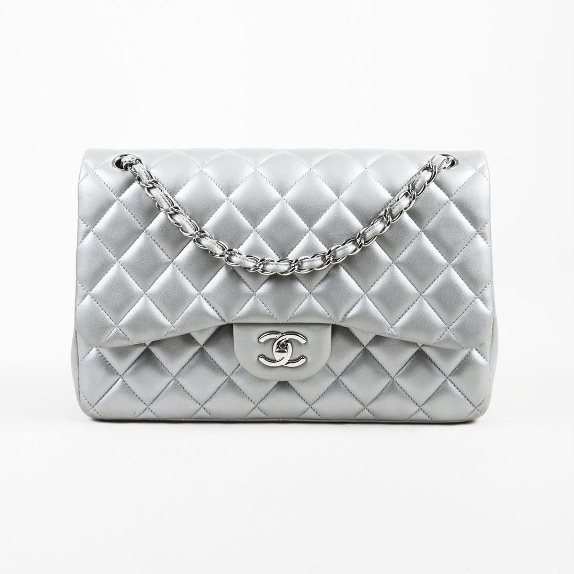 chanel lambskin quilted jumbo double flap black