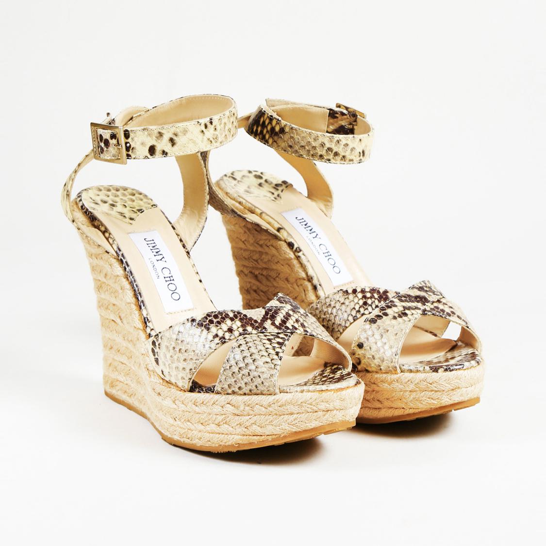 Snakeskin espadrille wedges Clearance