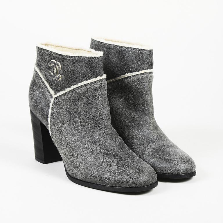 chanel shearling boots