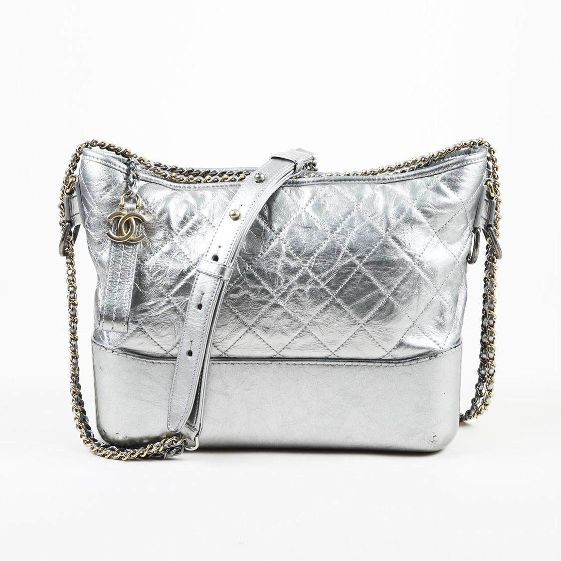 chanel gabrielle bag silver