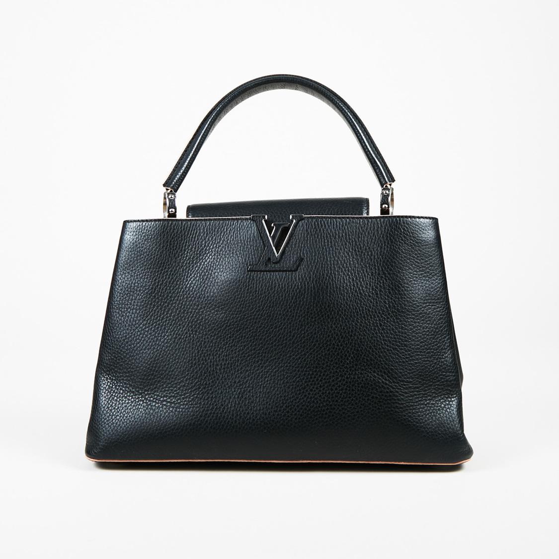 Louis Vuitton Capucines Black Leather Handbag - Lyst