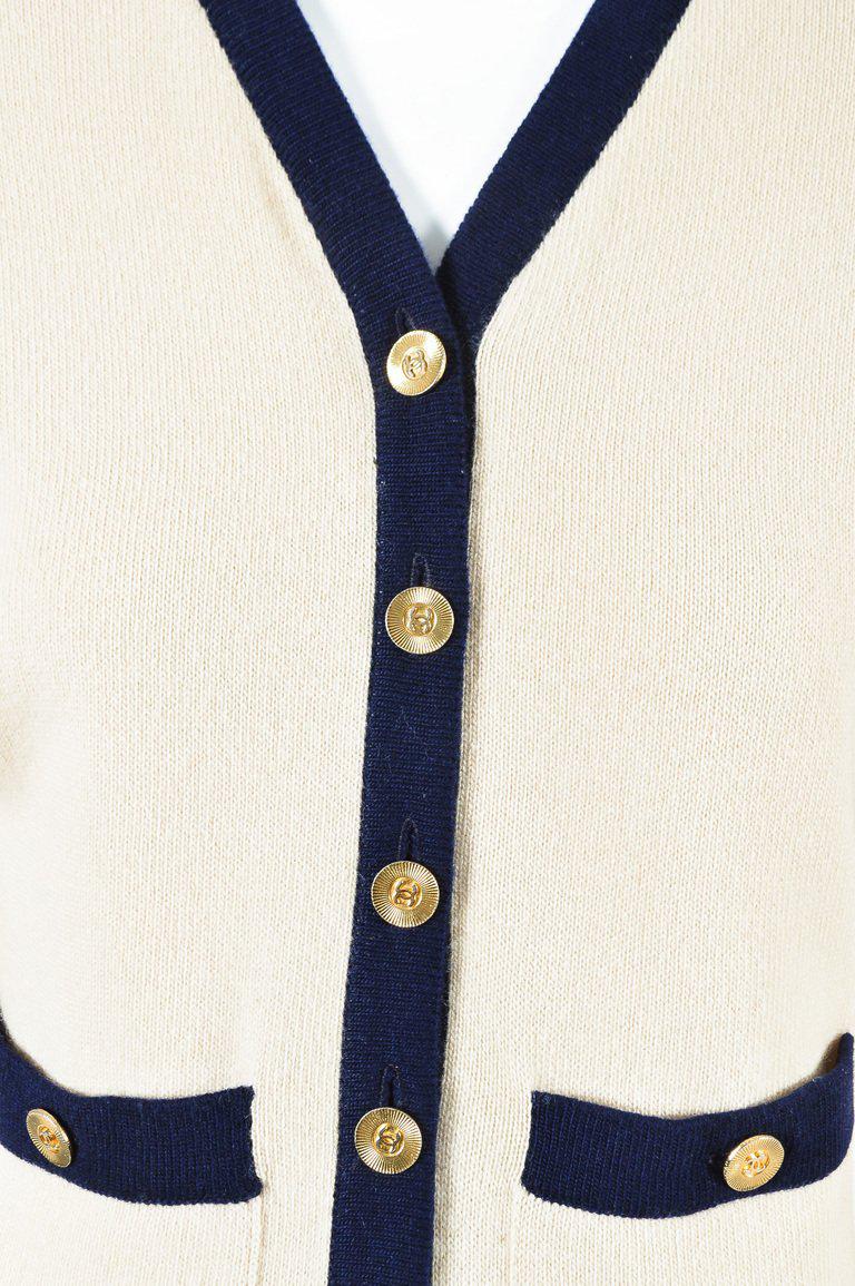 chanel blue cardigan