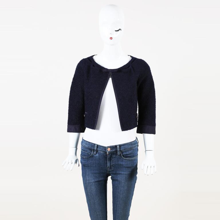 Louis Vuitton Wool Mohair Cropped Jacket in Blue - Lyst
