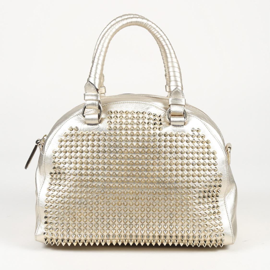 Christian Louboutin Studded Leather &quot;panettone Bowling&quot; Bag in Gold (Metallic) - Lyst